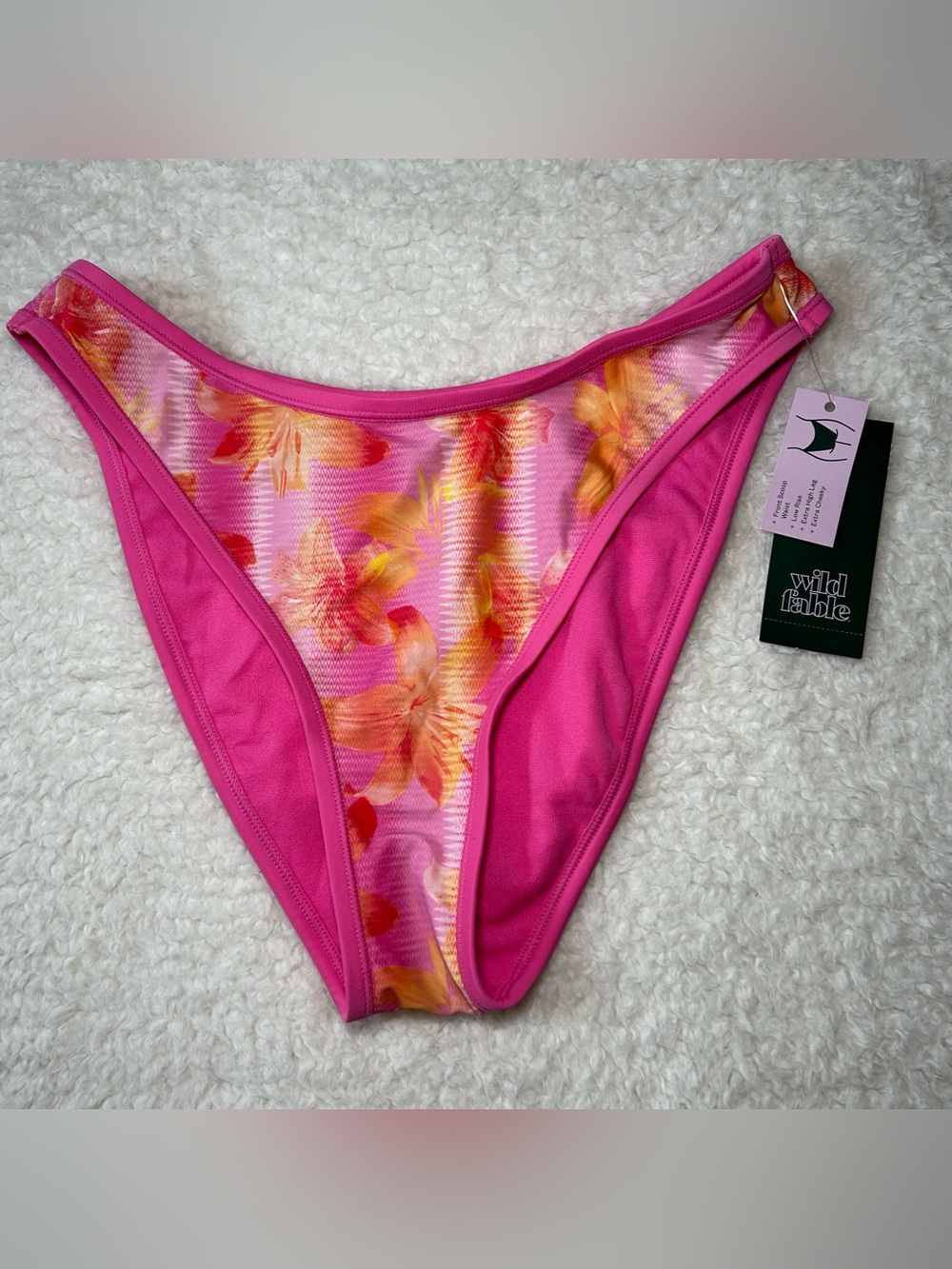 Wild Fable Tropical Low Rise Extra Cheeky Bikini Bottoms Small NEW